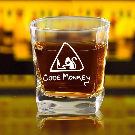 Code Monkey Square Whiskey Glasses