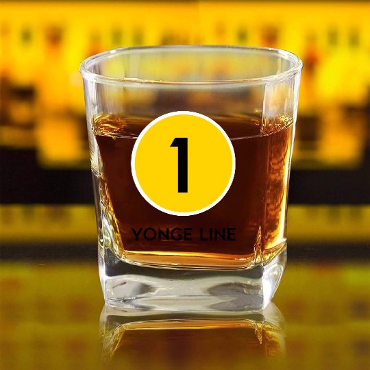 Yonge Street Subway Line Square Whiskey Glasses