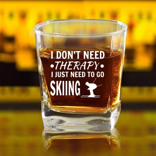 Skiing Square Whiskey Glasses