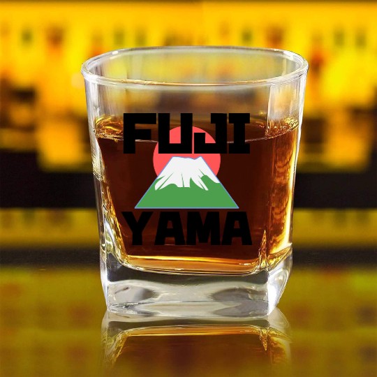 Mount Fuji Fujiyama Volcano Japan Square Whiskey Glasses