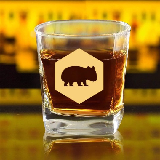 Wombat Australia Animal Welfare Wilderness Gift Square Whiskey Glasses