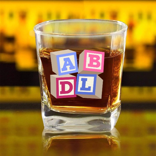 AB DL ageplay ABDL adult baby diaper baby Square Whiskey Glasses