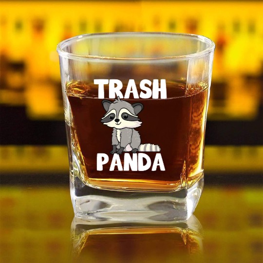 Raccoon Trash Panda Funny Cute Quote Animal Gift Square Whiskey Glasses
