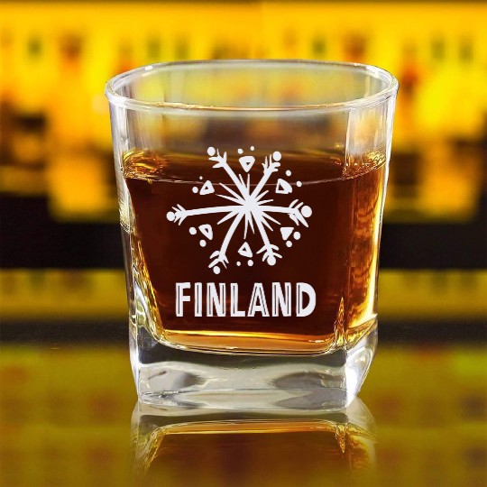 finland snowflake Square Whiskey Glasses