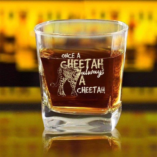Cheetah safari Square Whiskey Glasses