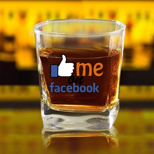 like me on facebook Square Whiskey Glasses