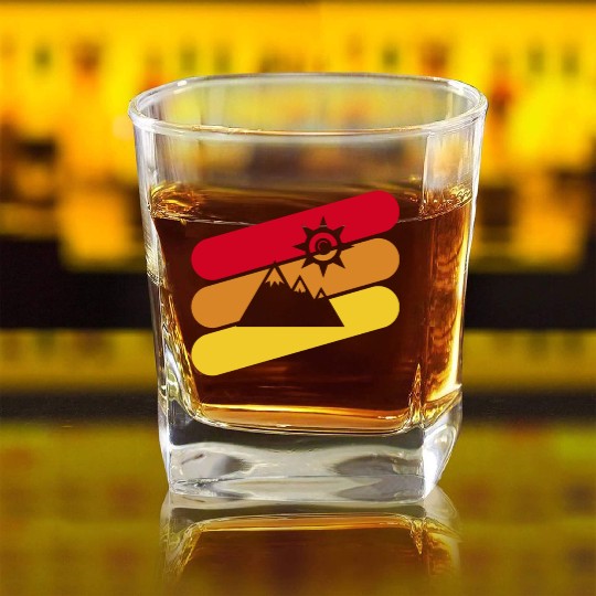Mountains Mountain Mountaineering Square Whiskey Glasses