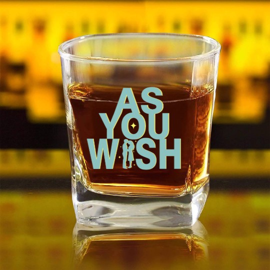 Princess Bride As you Wish Square Whiskey Glasses