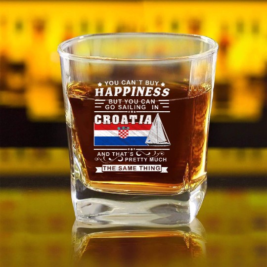 Croatia sailing, sailing ship Mediterranean gift Square Whiskey Glasses