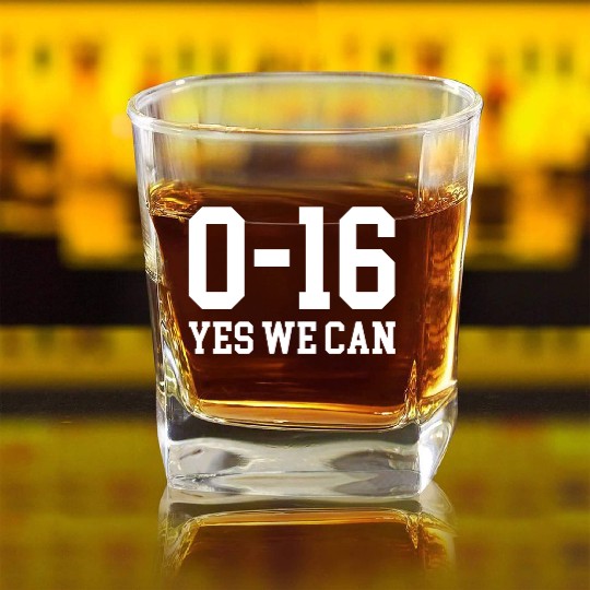 Detroit Lions 0 16 Yes We Can Square Whiskey Glasses