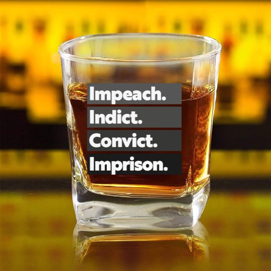 Trump Impeach, Anti Trump Protest Square Whiskey Glasses