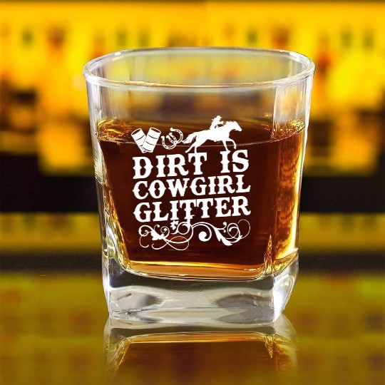 Barrel Race Horse Racer Gift I Barrel Racing Show Square Whiskey Glasses