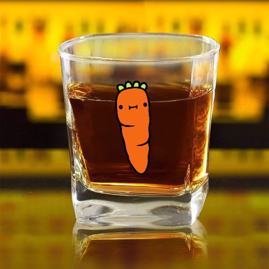 carrot with face carrot Square Whiskey Glasses