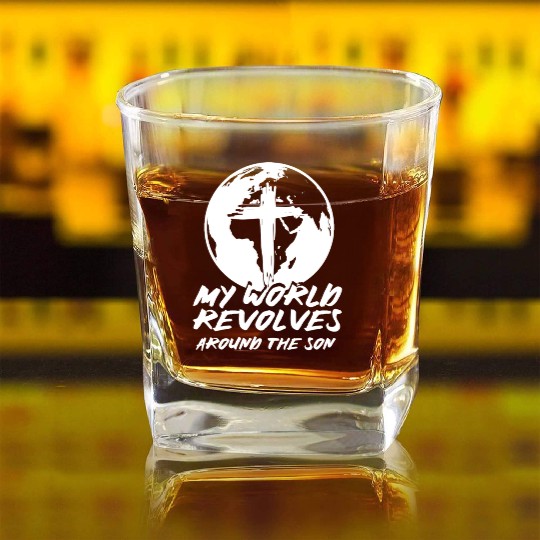 Jesu Christu Catholic Protestant Saying Church Square Whiskey Glasses