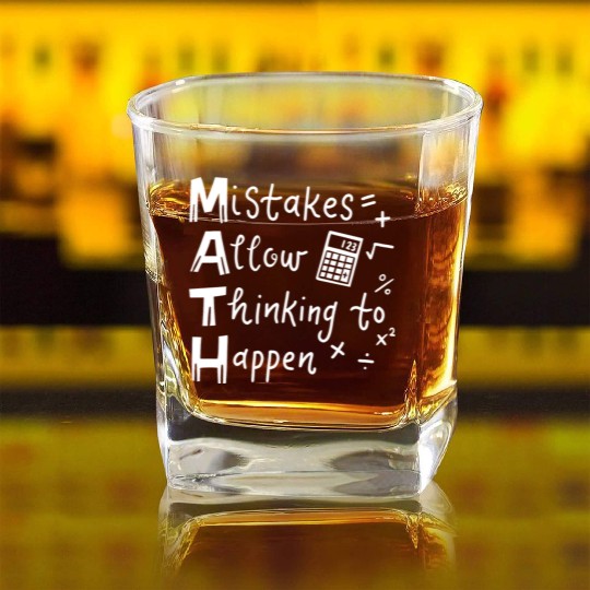 Math Teacher Square Whiskey Glasses