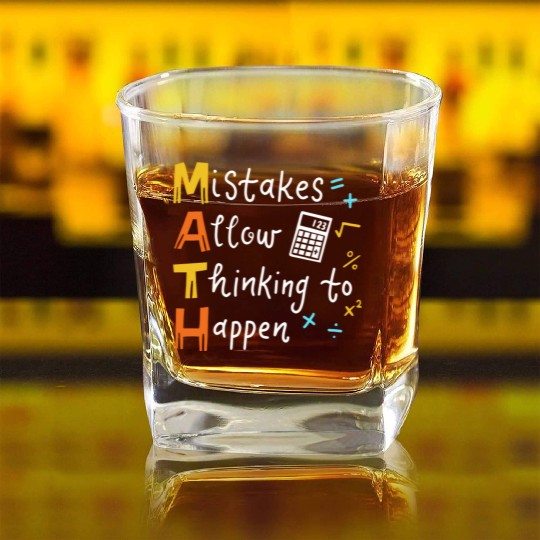 Math Teacher Square Whiskey Glasses