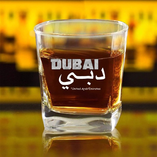 Dubai Elegant United Arab Emirates UAE Clothings Square Whiskey Glasses