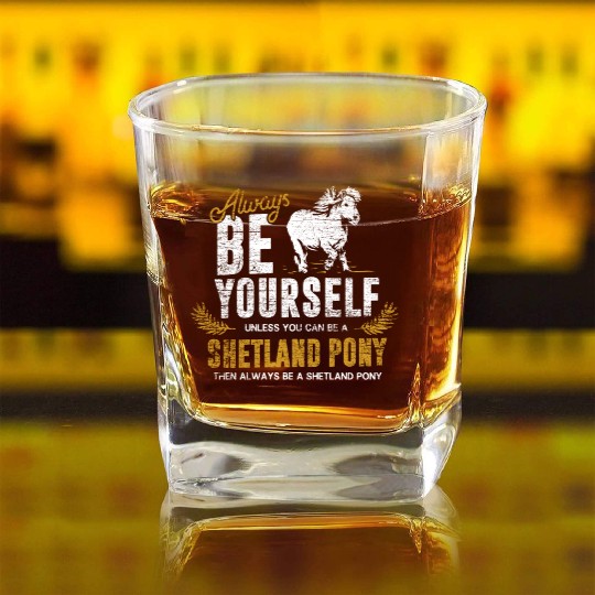Shetland Pony Gift Square Whiskey Glasses