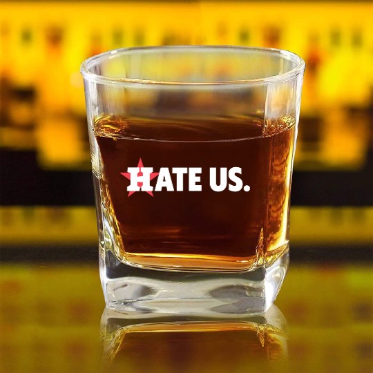 Houston Astros Hate Us Square Whiskey Glasses