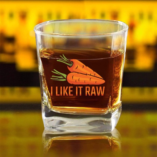 Funny Veggie Foodie Vegetarian Carrot Raw Food Square Whiskey Glasses