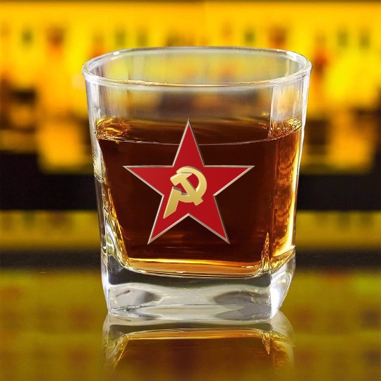 Hammer and sickle Square Whiskey Glasses