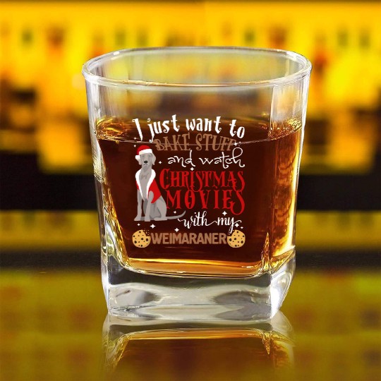 Watch Christmas Movies With My Weimaraner Dog Love Square Whiskey Glasses