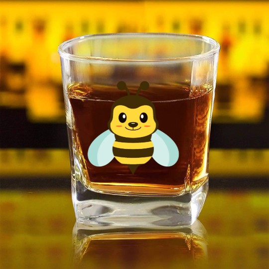 Bumble Bee Square Whiskey Glasses