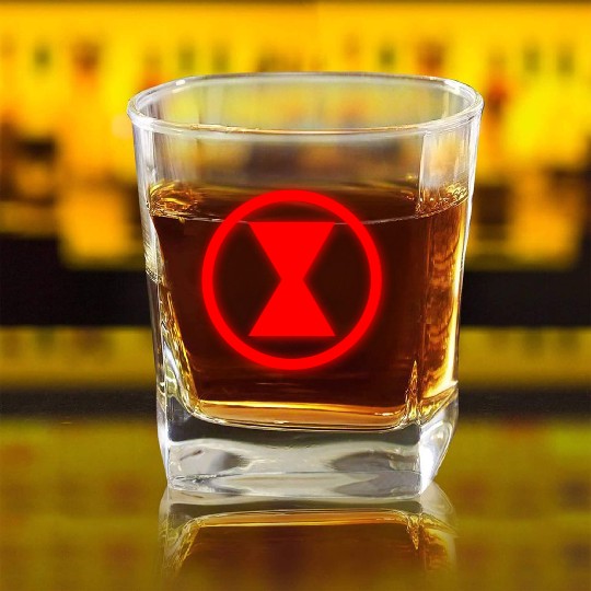 Neon Black Widow Square Whiskey Glasses