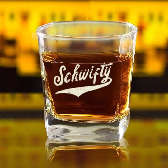 Mademark and Rickandmorty Fan Art Team Schwifty Square Whiskey Glasses