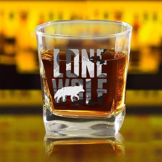 Lone Wolf Gift Square Whiskey Glasses