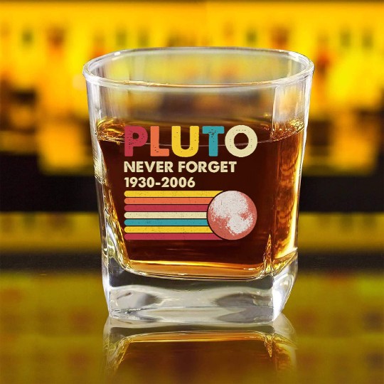 Pluto Never Forget 1930 2006 Square Whiskey Glasses