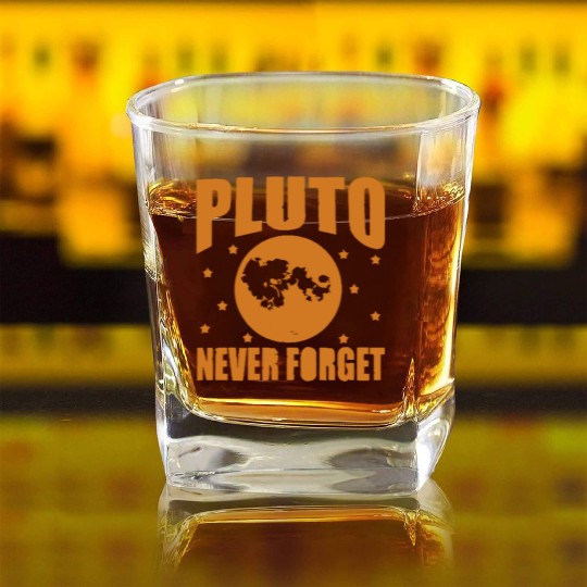 Pluto Never Forget Square Whiskey Glasses