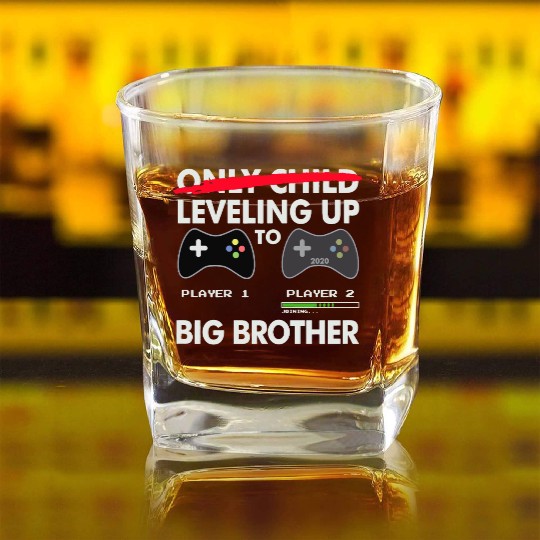 Leveling Up to Big Brother Square Whiskey Glasses 2020 Video Game