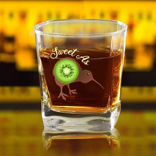 Sweet as Kiwi New Zealand Funny Gift Idea Square Whiskey Glasses