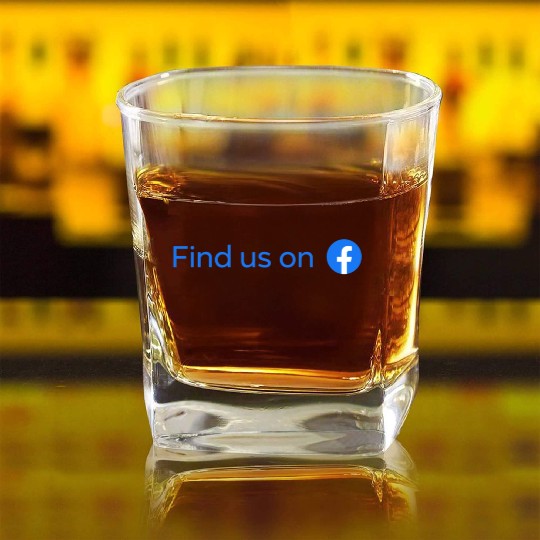 find us on facebook Square Whiskey Glasses