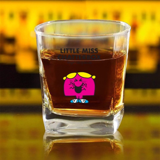 Mr Men Little Miss Chatterbox Square Whiskey Glasses