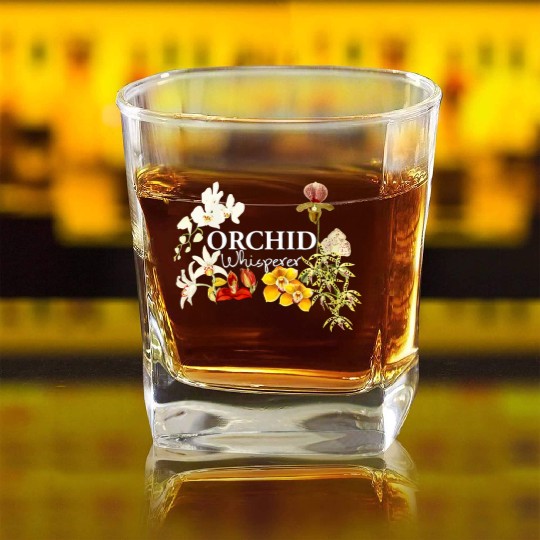Orchid Whisperer Square Whiskey Glasses I Love Orchids Square Whiskey Glasses