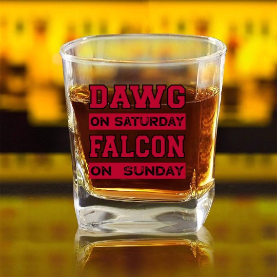 Dawg On Saturday Falcon On Sunday Atlanta Athens F Square Whiskey Glasses