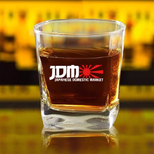 Drift & Tuning Fan Jdm Automotive Apparel Car Meet Square Whiskey Glasses