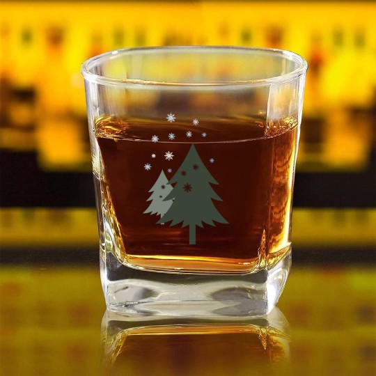 winter wonderland Square Whiskey Glasses