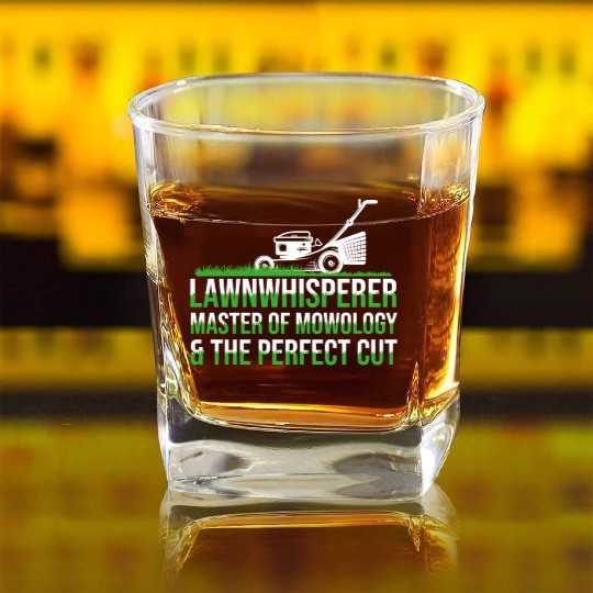 Funny Lawn Mowing Garden Lawn Mower Yard Work Gift Square Whiskey Glasses
