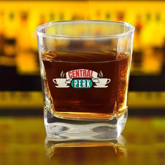 Coffee lovers for friends TV show Square Whiskey Glasses