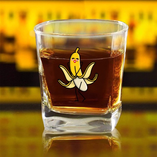 Marilyn, Monroe sexy banana blowing skirt up pun Square Whiskey Glasses