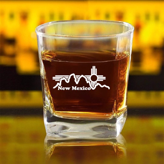 Zia Sun New Mexico Zia Mountains Square Whiskey Glasses