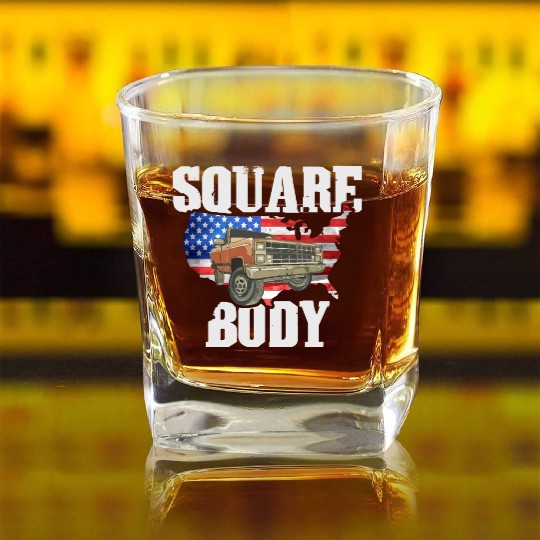 Square Body - American Flag Truck Lovers Square Whiskey Glasses