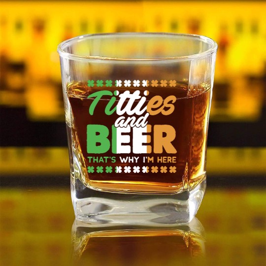 Funny St. Patricks Day Irish Titties And Beer Gift Square Whiskey Glasses