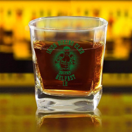 Irish Boxing Club Belfast Boxer Gifts Boxing Lover Square Whiskey Glasses
