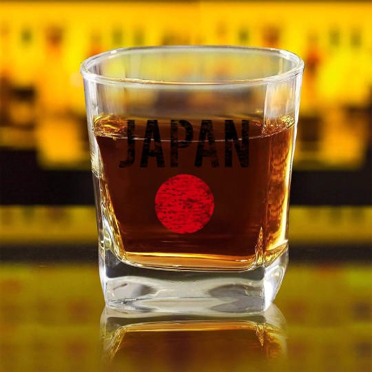 Japan flag vintage Square Whiskey Glasses