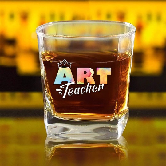 Art Teacher Teaching Student Arts Class Gifts Square Whiskey Glasses