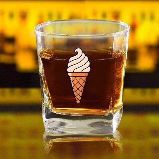 SOFT ICE CREAM ICE CUP WAFFLE ICE CREAM GIFT IDEA Square Whiskey Glasses